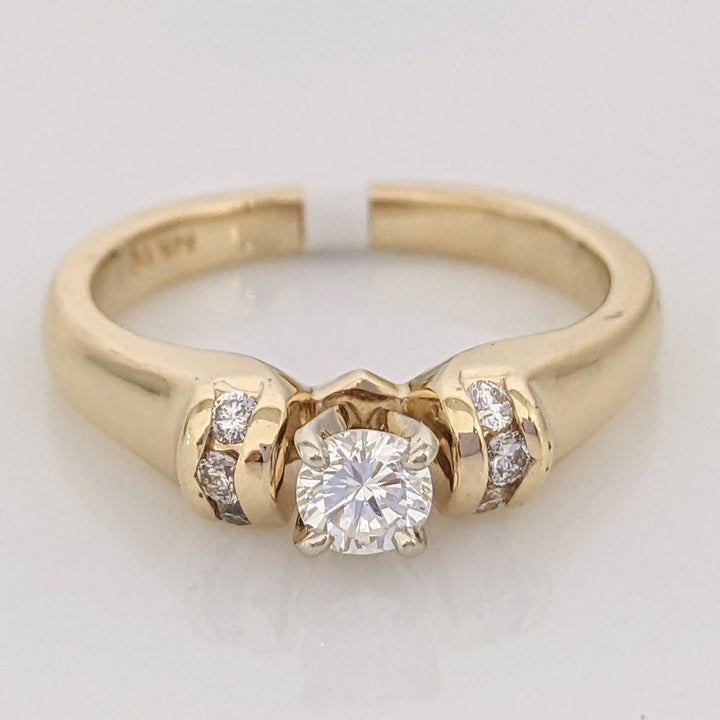 14K .42 CARAT TOTAL WEIGHT VS1 G DIAMOND ROUND (7) ESTATE RING 4.7 GRAMS