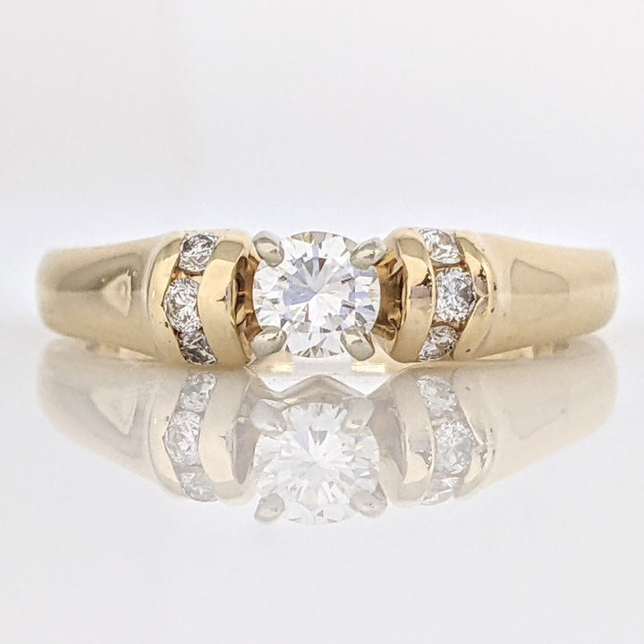 14K .42 CARAT TOTAL WEIGHT VS1 G DIAMOND ROUND (7) ESTATE RING 4.7 GRAMS