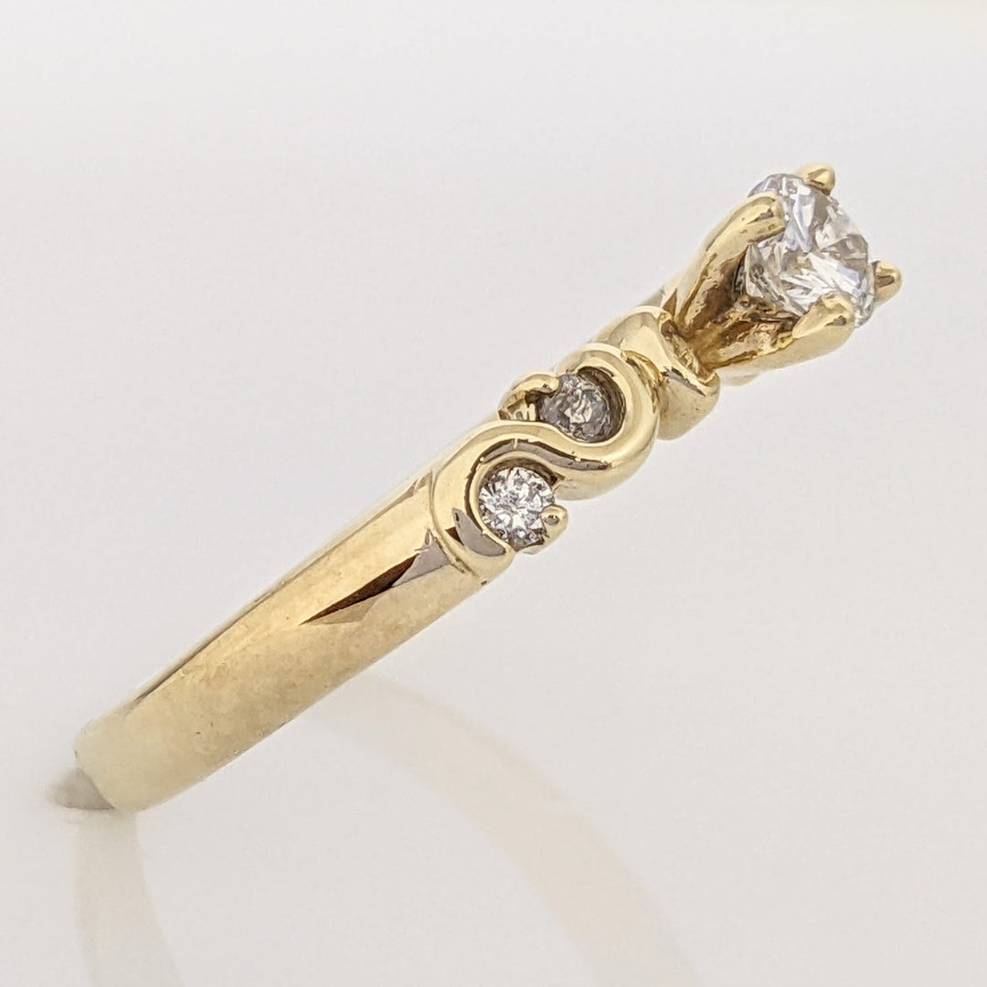 10K .41 CARAT TOTAL WEIGHT I1 H DIAMOND ROUND (5) SWIRL DESIGN ESTATE RING 2.8 GRAMS