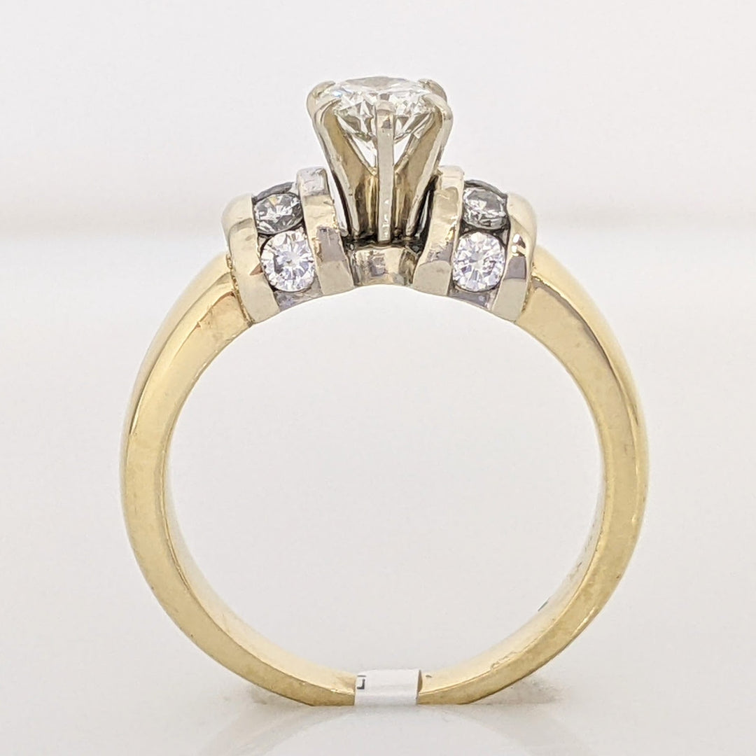 14K .64 CARAT TOTAL WEIGHT SI1 J DIAMOND ROUND (9) ESTATE RING 4.7 GRAMS