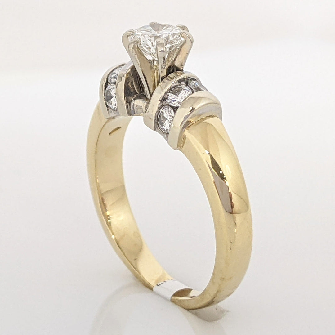 14K .64 CARAT TOTAL WEIGHT SI1 J DIAMOND ROUND (9) ESTATE RING 4.7 GRAMS