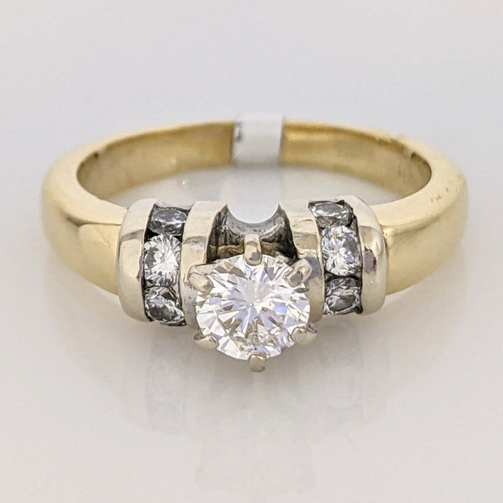 14K .64 CARAT TOTAL WEIGHT SI1 J DIAMOND ROUND (9) ESTATE RING 4.7 GRAMS