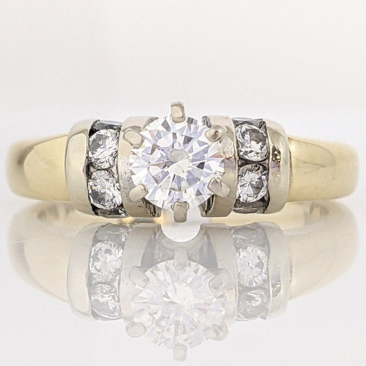 14K .64 CARAT TOTAL WEIGHT SI1 J DIAMOND ROUND (9) ESTATE RING 4.7 GRAMS