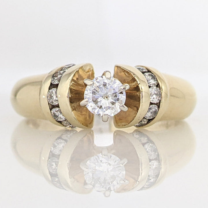 14K .42 CARAT TOTAL WEIGHT I1 H DIAMOND ROUND (11) ESTATE RING 5.1 GRAMS