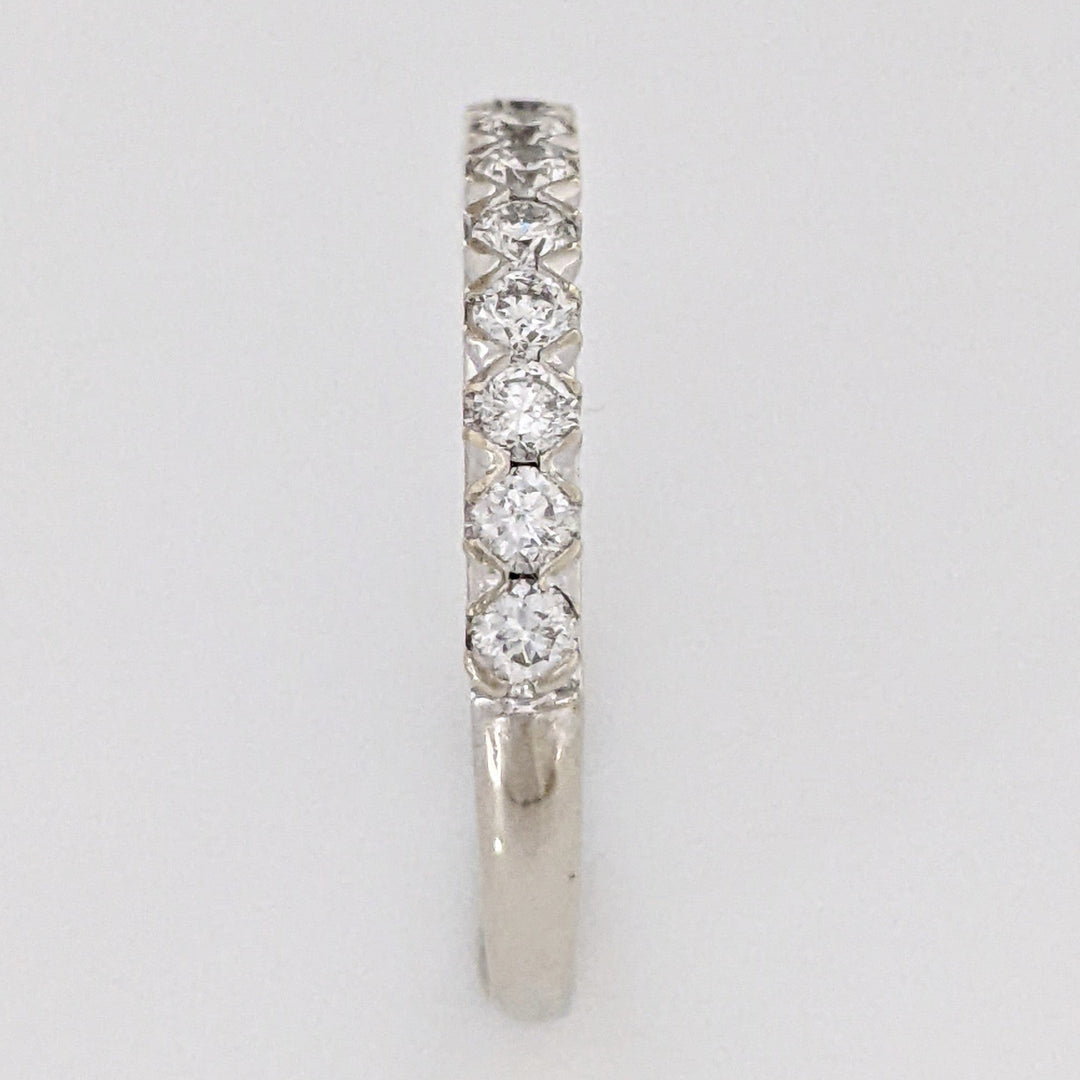 14K WHITE .54 CARAT TOTAL WEIGHT SI2 I DIAMOND ROUND (12) ESTATE BAND 3.0 GRAMS