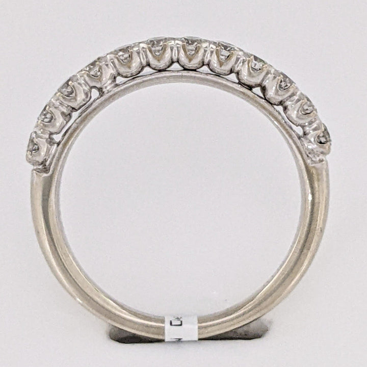 14K WHITE .54 CARAT TOTAL WEIGHT SI2 I DIAMOND ROUND (12) ESTATE BAND 3.0 GRAMS