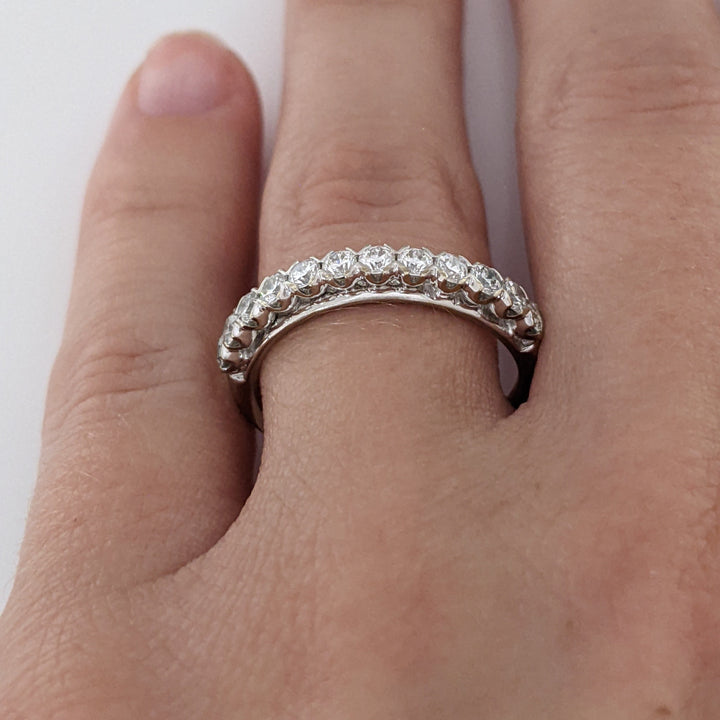 14K WHITE .54 CARAT TOTAL WEIGHT SI2 I DIAMOND ROUND (12) ESTATE BAND 3.0 GRAMS