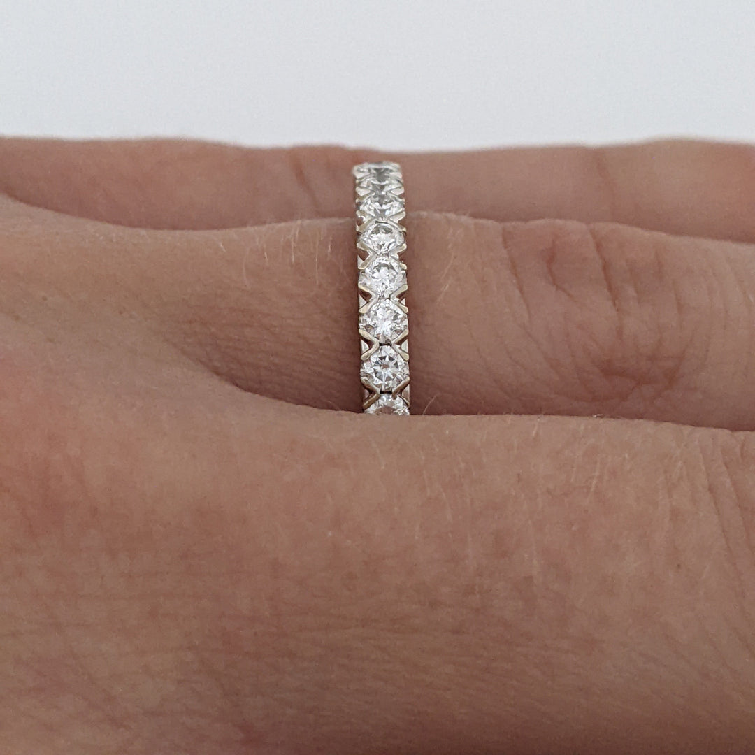14K WHITE .54 CARAT TOTAL WEIGHT SI2 I DIAMOND ROUND (12) ESTATE BAND 3.0 GRAMS