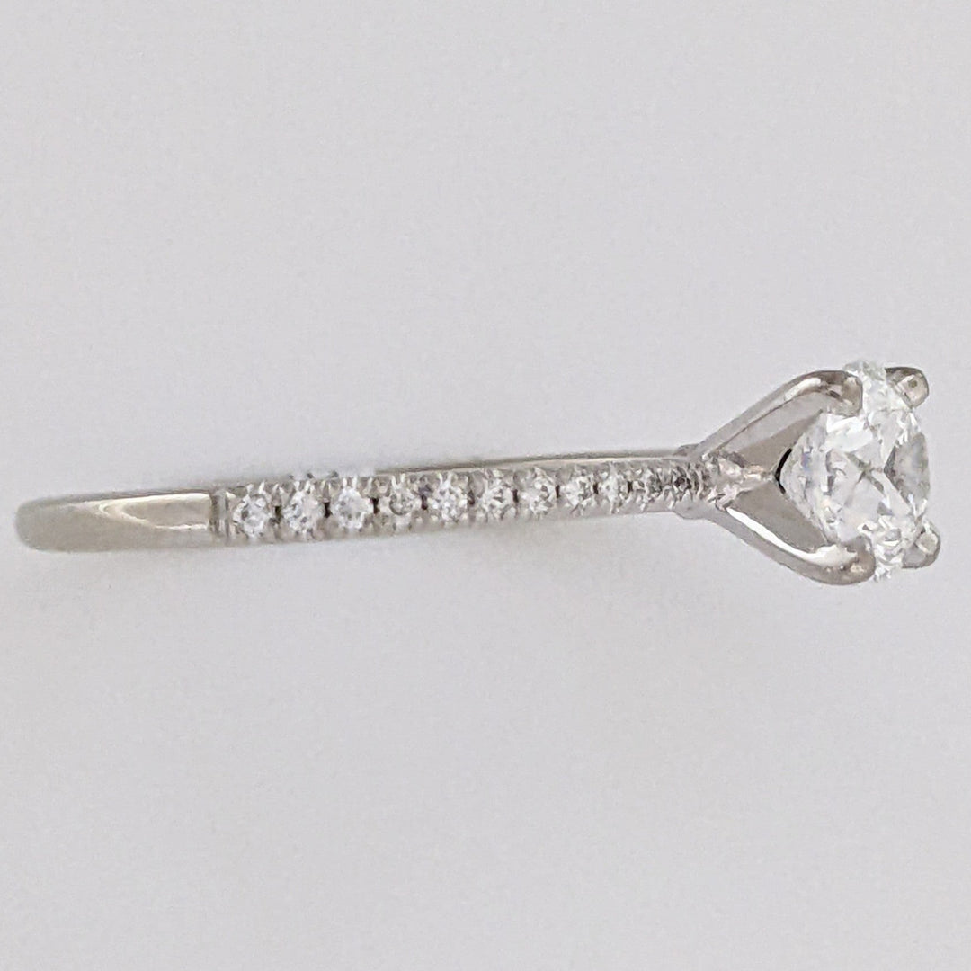 14K WHITE .76 CARAT TOTAL WEIGHT VS2 H DIAMOND ROUND (23) ESTATE RING 1.8 GRAMS