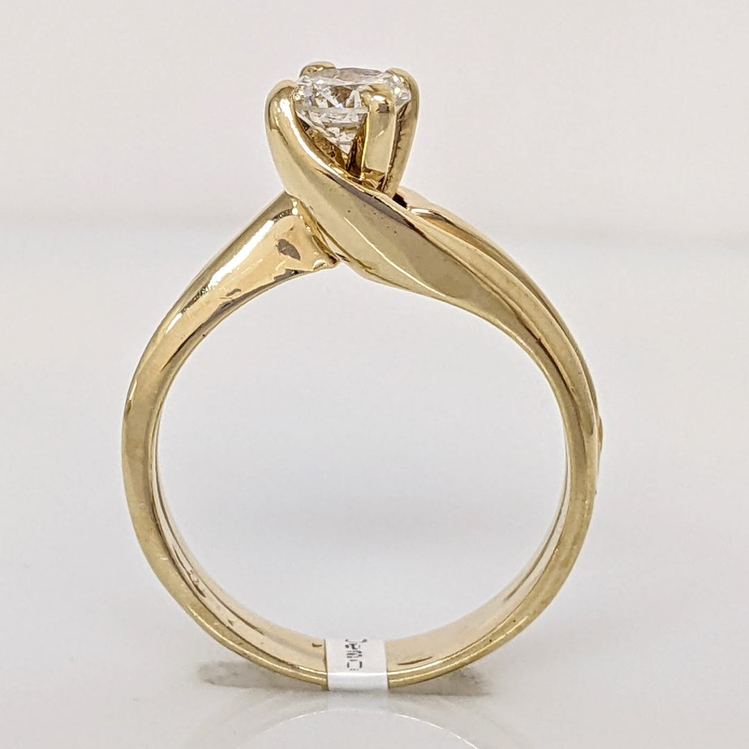 14K .40 CARAT TOTAL I1 J DIAMOND ROUND ESTATE BYPASS RING 3.8 GRAMS