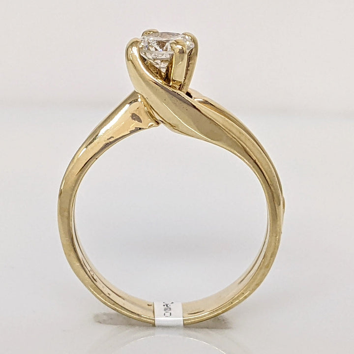 14K .40 CARAT TOTAL I1 J DIAMOND ROUND ESTATE BYPASS RING 3.8 GRAMS