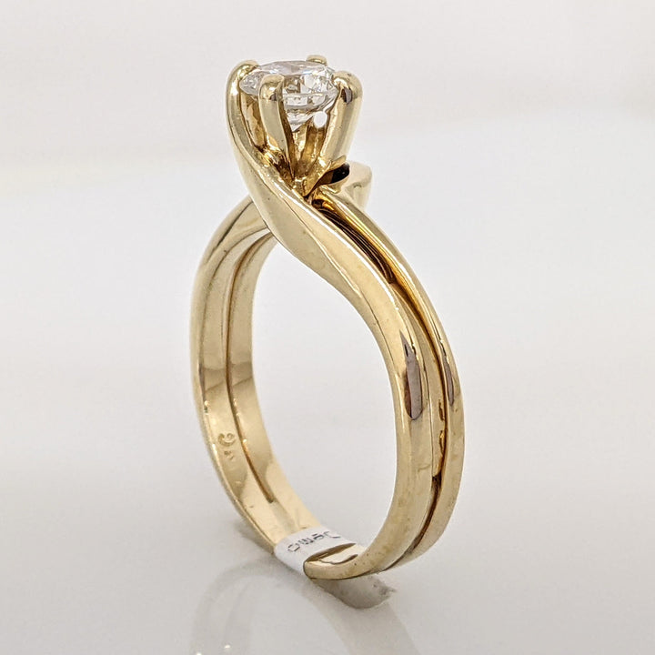 14K .40 CARAT TOTAL I1 J DIAMOND ROUND ESTATE BYPASS RING 3.8 GRAMS