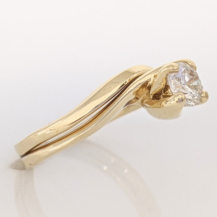 14K .40 CARAT TOTAL I1 J DIAMOND ROUND ESTATE BYPASS RING 3.8 GRAMS