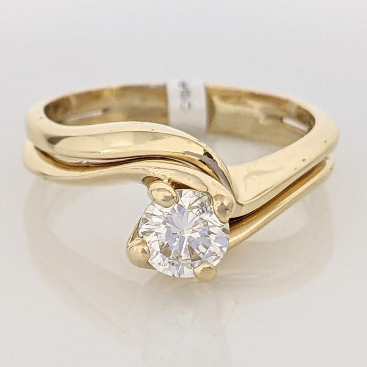 14K .40 CARAT TOTAL I1 J DIAMOND ROUND ESTATE BYPASS RING 3.8 GRAMS