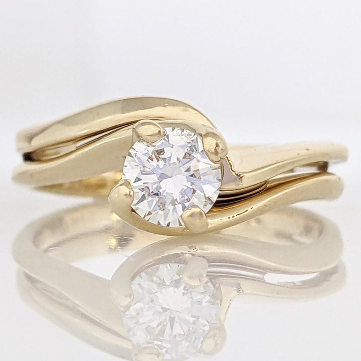 14K .40 CARAT TOTAL I1 J DIAMOND ROUND ESTATE BYPASS RING 3.8 GRAMS