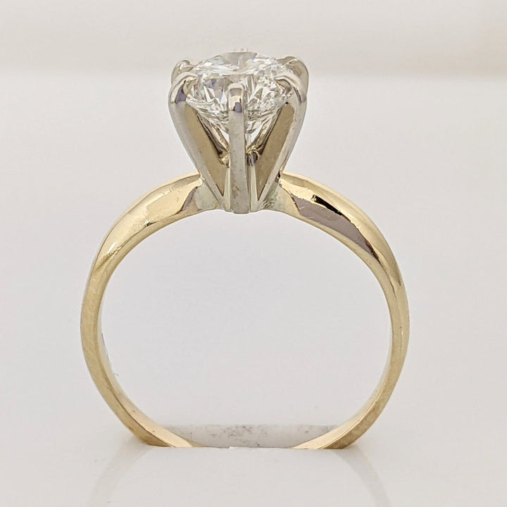14K 1.08 CARAT TOTAL I1 F DIAMOND ROUND 6-PRONG ESTATE SOLITAIRE RING 2.6 GRAMS