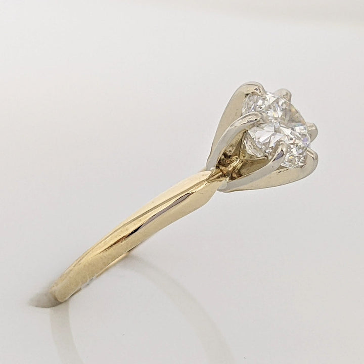 14K 1.08 CARAT TOTAL I1 F DIAMOND ROUND 6-PRONG ESTATE SOLITAIRE RING 2.6 GRAMS