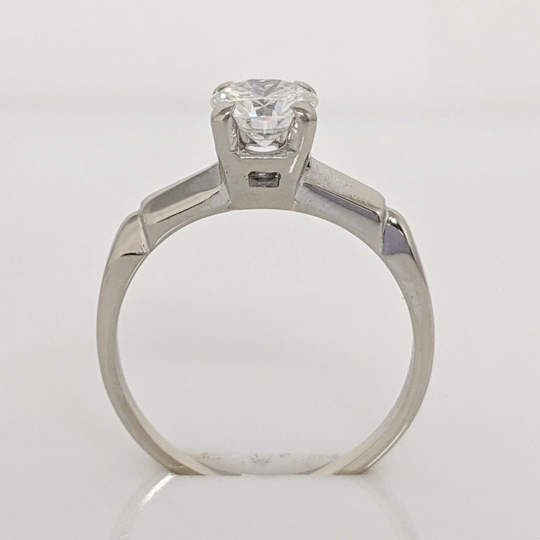 14K WHITE .62 CARAT TOTAL VS1 G DIAMOND ROUND SOLITAIRE ESTATE RING 2.4 GRAMS