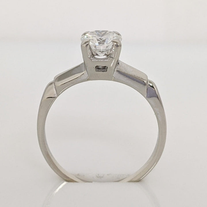 14K WHITE .62 CARAT TOTAL VS1 G DIAMOND ROUND SOLITAIRE ESTATE RING 2.4 GRAMS