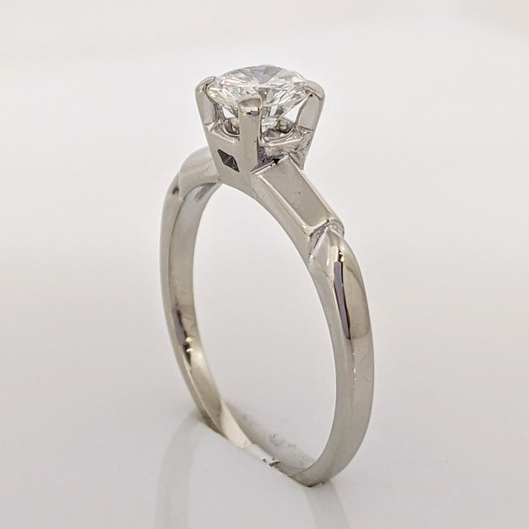 14K WHITE .62 CARAT TOTAL VS1 G DIAMOND ROUND SOLITAIRE ESTATE RING 2.4 GRAMS