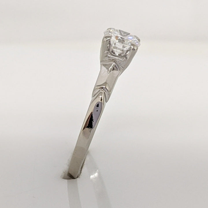 14K WHITE .62 CARAT TOTAL VS1 G DIAMOND ROUND SOLITAIRE ESTATE RING 2.4 GRAMS