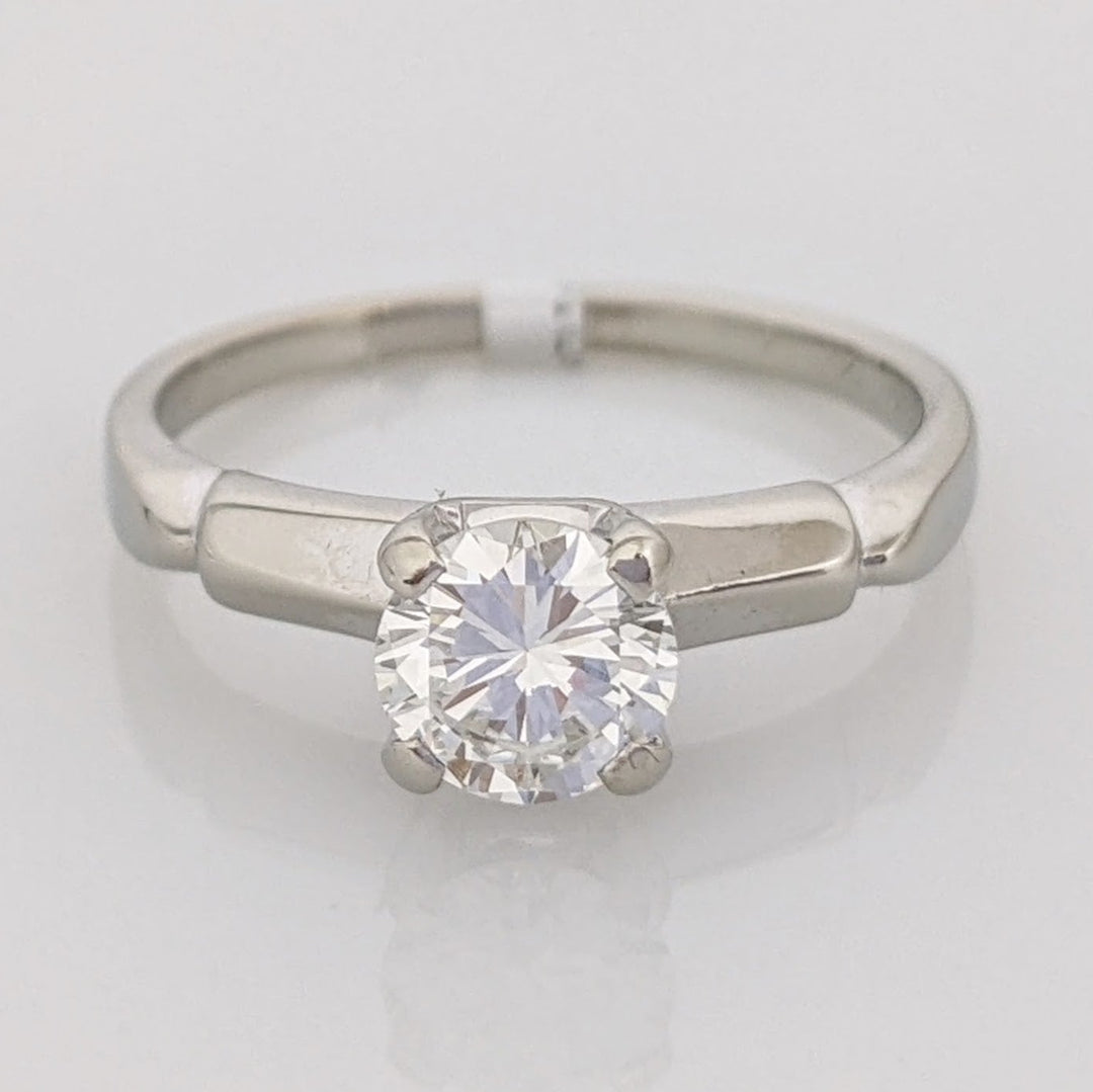 14K WHITE .62 CARAT TOTAL VS1 G DIAMOND ROUND SOLITAIRE ESTATE RING 2.4 GRAMS