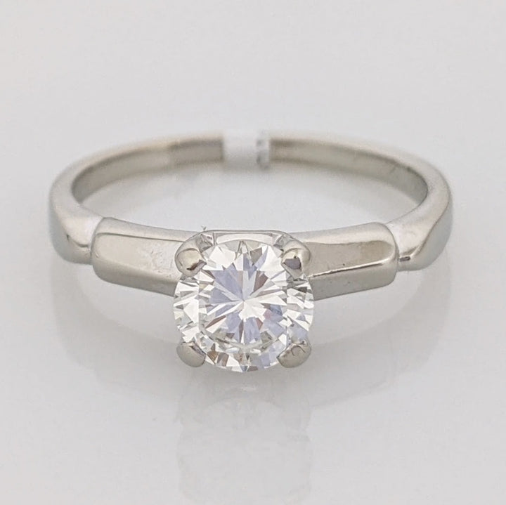 14K WHITE .62 CARAT TOTAL VS1 G DIAMOND ROUND SOLITAIRE ESTATE RING 2.4 GRAMS