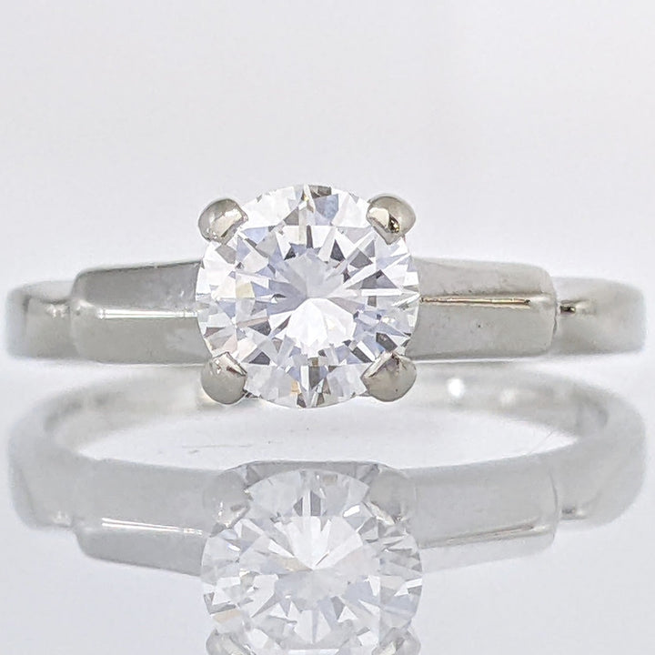 14K WHITE .62 CARAT TOTAL VS1 G DIAMOND ROUND SOLITAIRE ESTATE RING 2.4 GRAMS