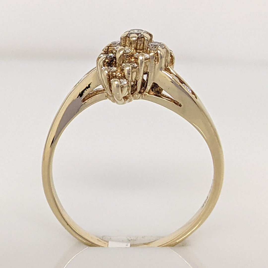 14K .49 CARAT TOTAL WEIGHT SI2 I DIAMOND ROUND (19) CLUSTER ESTATE RING 2.8 GRAMS
