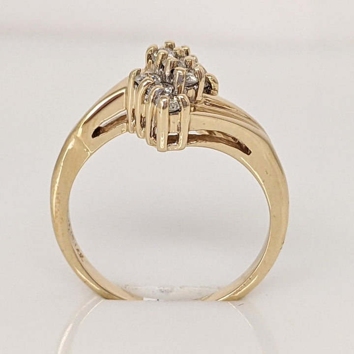 14K .25 CARAT TOTAL WEIGHT I1 I DIAMOND ROUND (9) ESTATE CLUSTER RING 2.8 GRAMS