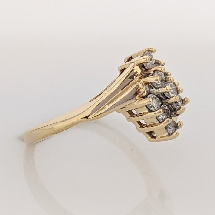 14K .25 CARAT TOTAL WEIGHT I1 I DIAMOND ROUND (9) ESTATE CLUSTER RING 2.8 GRAMS