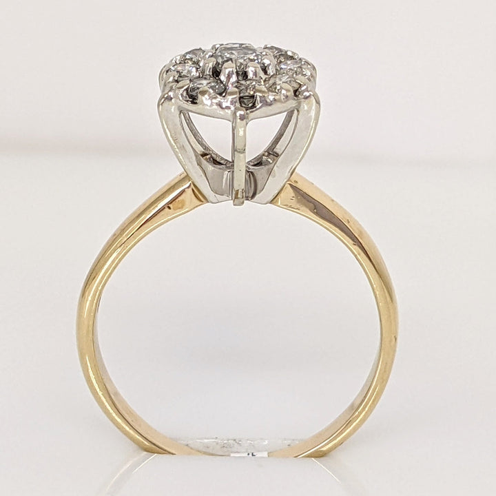 14K .43 CARAT TOTAL WEIGHT I1 H DIAMOND ROUND (9) ESTATE CLUSTER 3.1 GRAMS