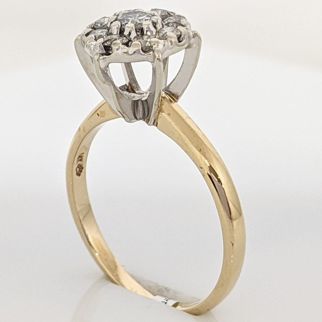 14K .43 CARAT TOTAL WEIGHT I1 H DIAMOND ROUND (9) ESTATE CLUSTER 3.1 GRAMS