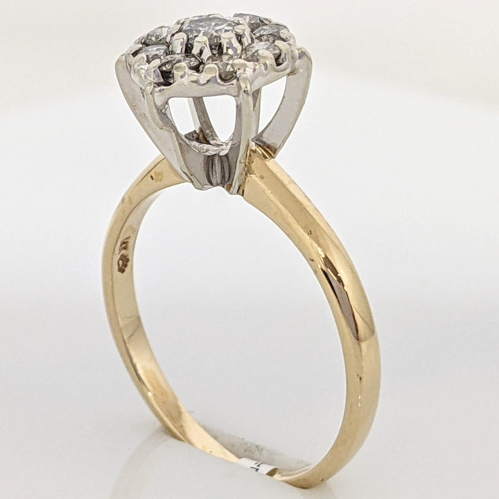 14K .43 CARAT TOTAL WEIGHT I1 H DIAMOND ROUND (9) ESTATE CLUSTER 3.1 GRAMS