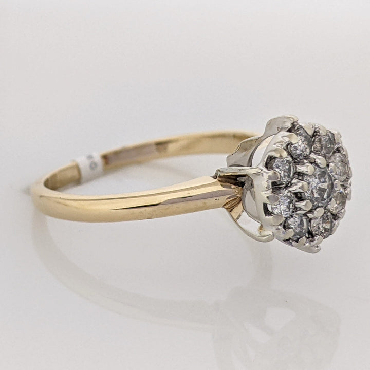 14K .43 CARAT TOTAL WEIGHT I1 H DIAMOND ROUND (9) ESTATE CLUSTER 3.1 GRAMS