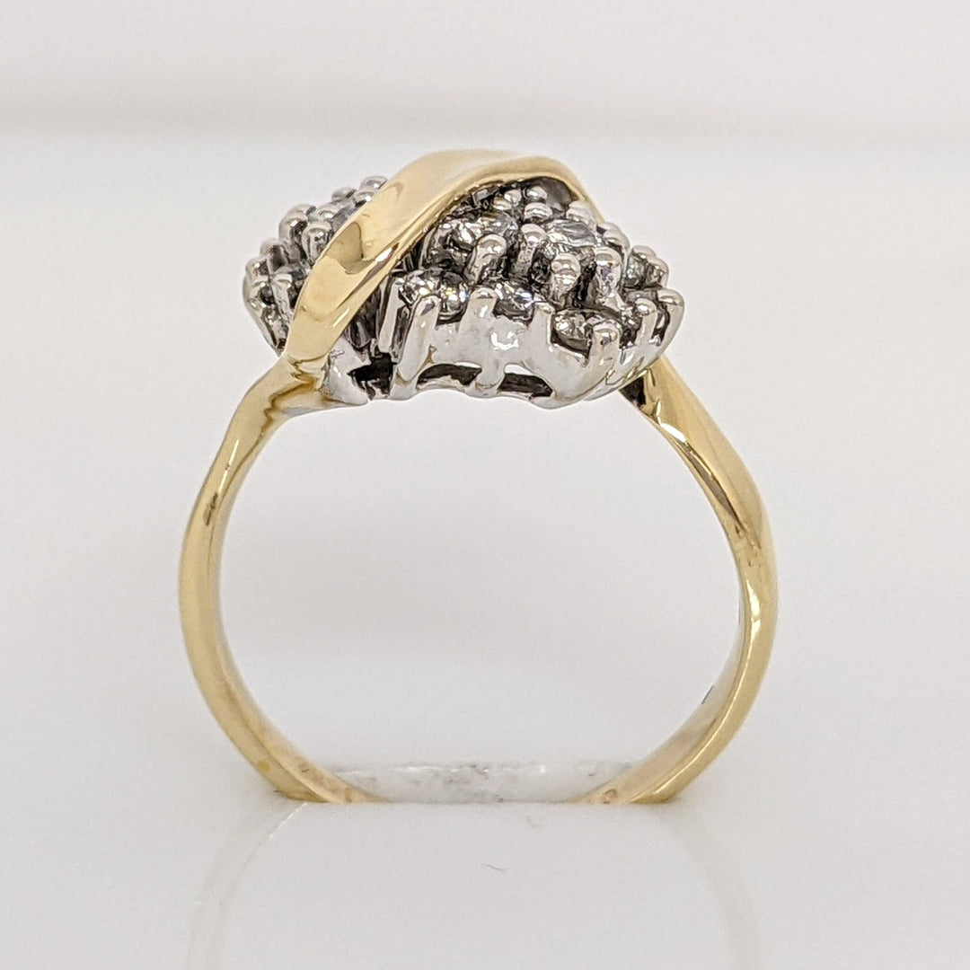 14K .54 CARAT TOTAL WEIGHT I1 G DIAMOND ROUND (18) CLUSTER ESTATE RING 2.7 GRAMS