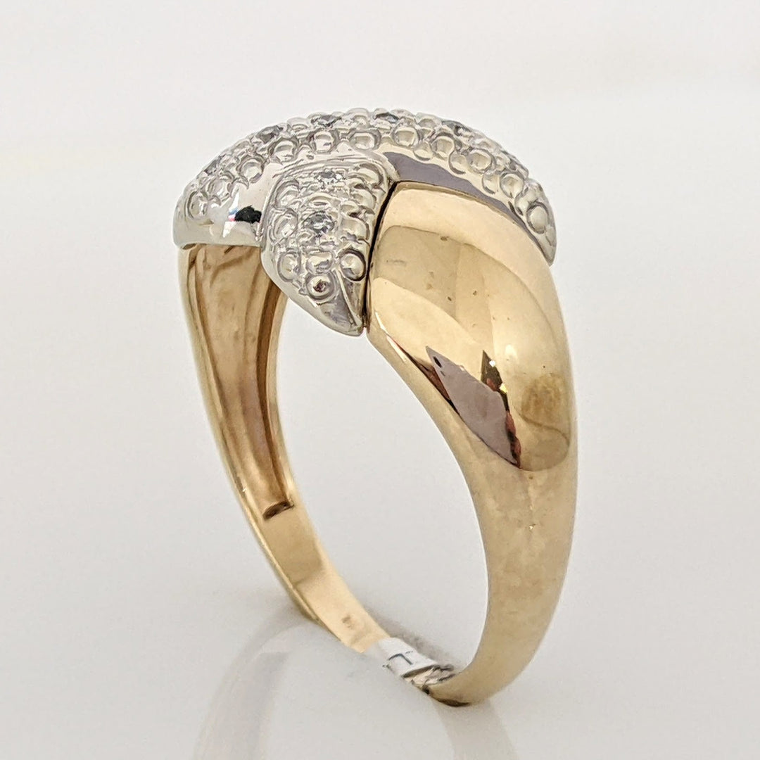 10K .04 CARAT TOTAL WEIGHT DIAMOND ROUND (8) "X" STYLE ESTATE RING 3.1 GRAMS