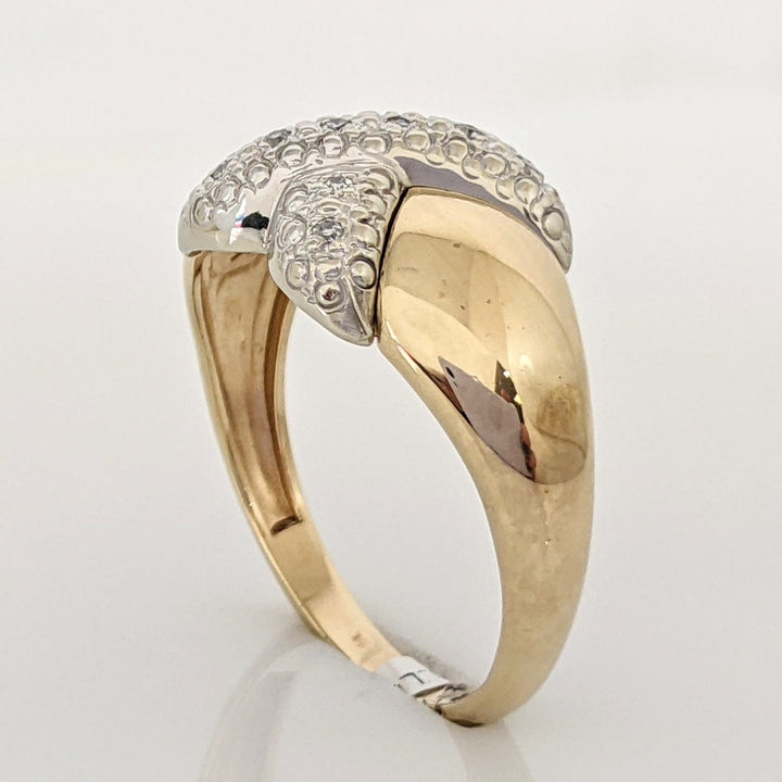 10K .04 CARAT TOTAL WEIGHT DIAMOND ROUND (8) "X" STYLE ESTATE RING 3.1 GRAMS