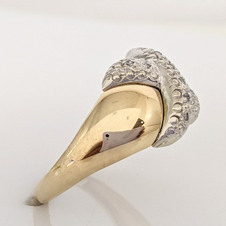 10K .04 CARAT TOTAL WEIGHT DIAMOND ROUND (8) "X" STYLE ESTATE RING 3.1 GRAMS