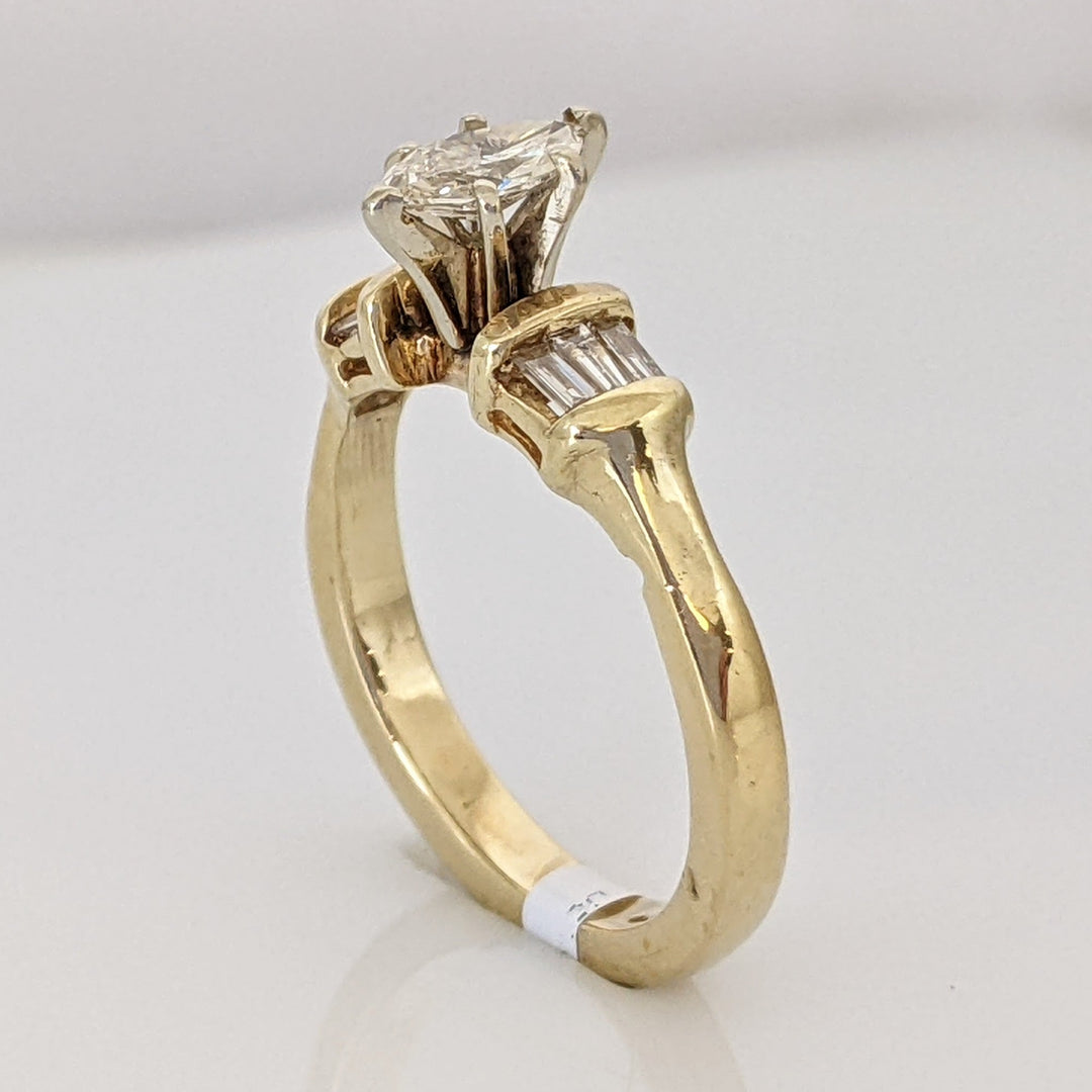 14K .50 CARAT TOTAL WEIGHT SI I-J DIAMOND MARQUISE CUT WITH (6) BAGUETTE CUT ESTATE RING