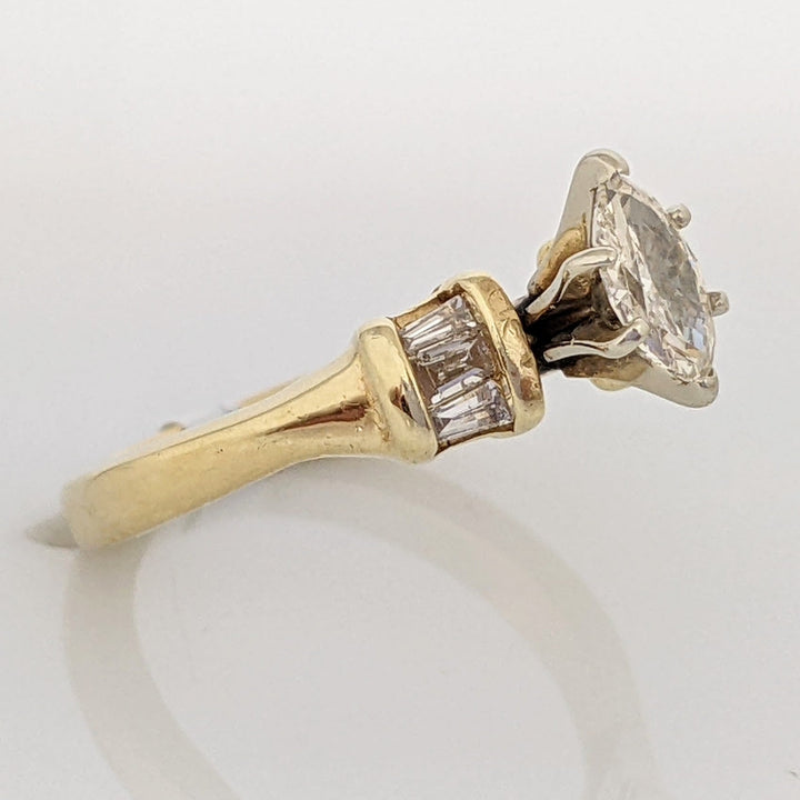 14K .50 CARAT TOTAL WEIGHT SI I-J DIAMOND MARQUISE CUT WITH (6) BAGUETTE CUT ESTATE RING