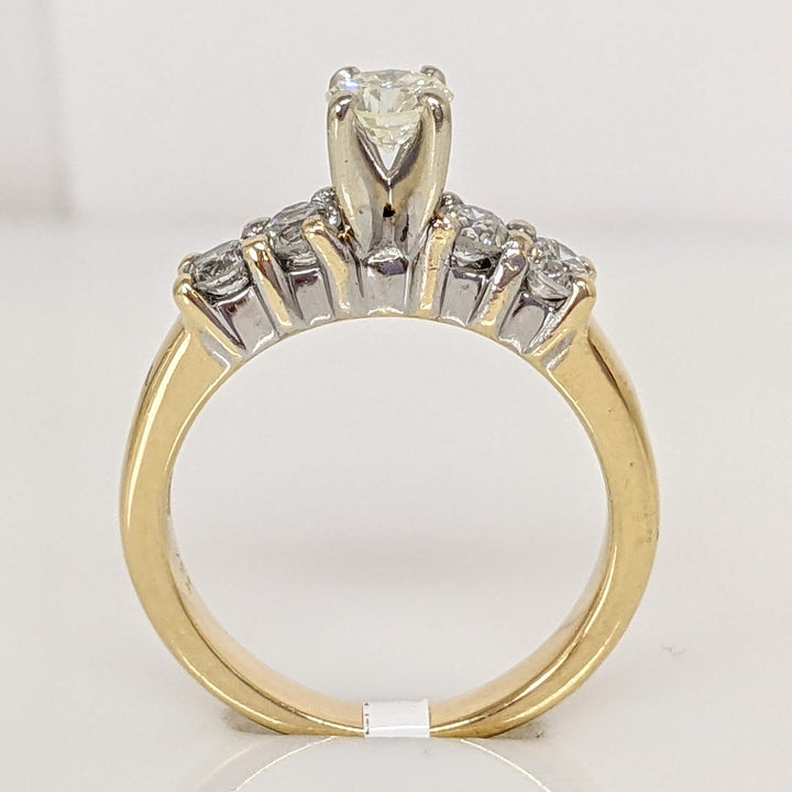 14K .68 CARAT TOTAL WEIGHT VS1 I DIAMOND ROUND (5) ESTATE RING 3.8 GRAMS