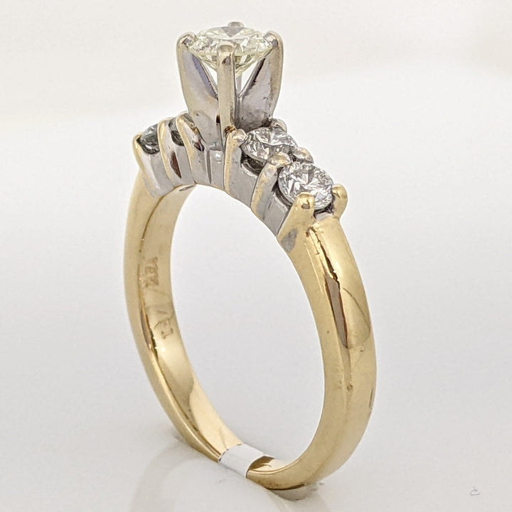 14K .68 CARAT TOTAL WEIGHT VS1 I DIAMOND ROUND (5) ESTATE RING 3.8 GRAMS