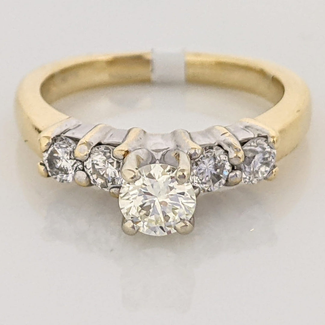 14K .68 CARAT TOTAL WEIGHT VS1 I DIAMOND ROUND (5) ESTATE RING 3.8 GRAMS