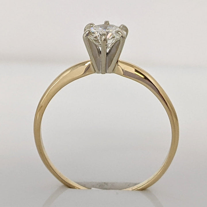 14K .65 CARAT TOTAL SI 2 K DIAMOND ROUND ESTATE SOLITAIRE RING 1.7 GRAMS