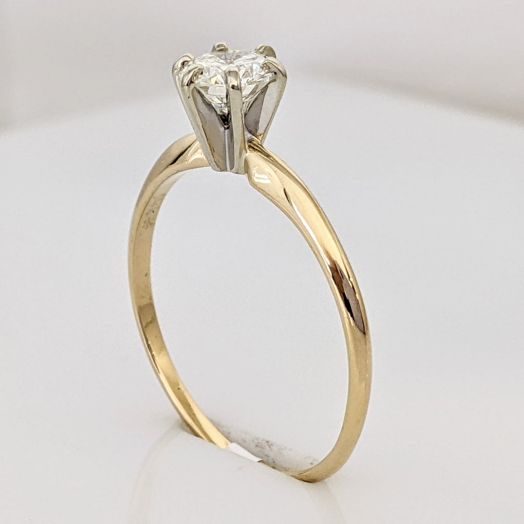 14K .65 CARAT TOTAL SI 2 K DIAMOND ROUND ESTATE SOLITAIRE RING 1.7 GRAMS