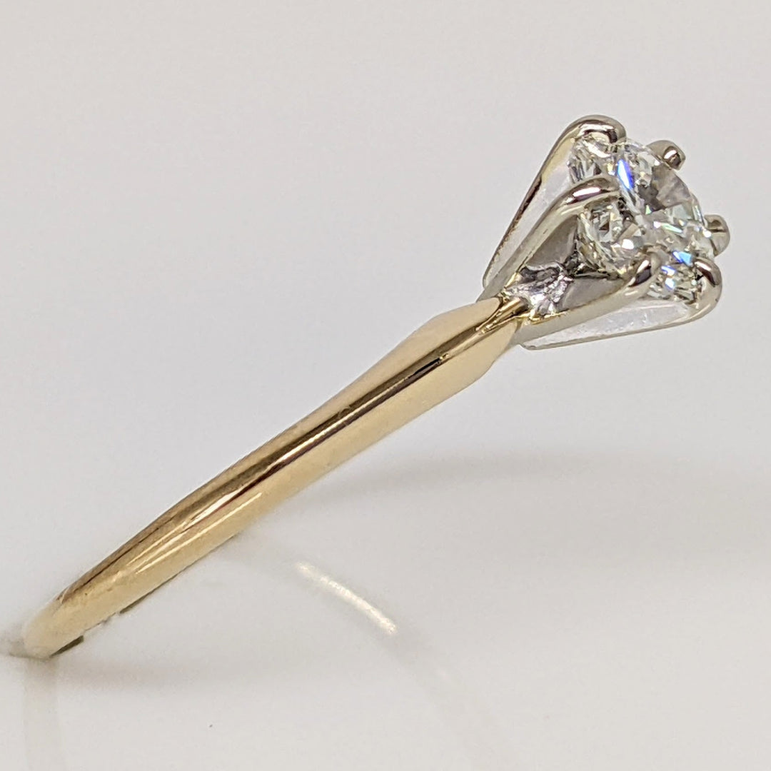 14K .65 CARAT TOTAL SI 2 K DIAMOND ROUND ESTATE SOLITAIRE RING 1.7 GRAMS