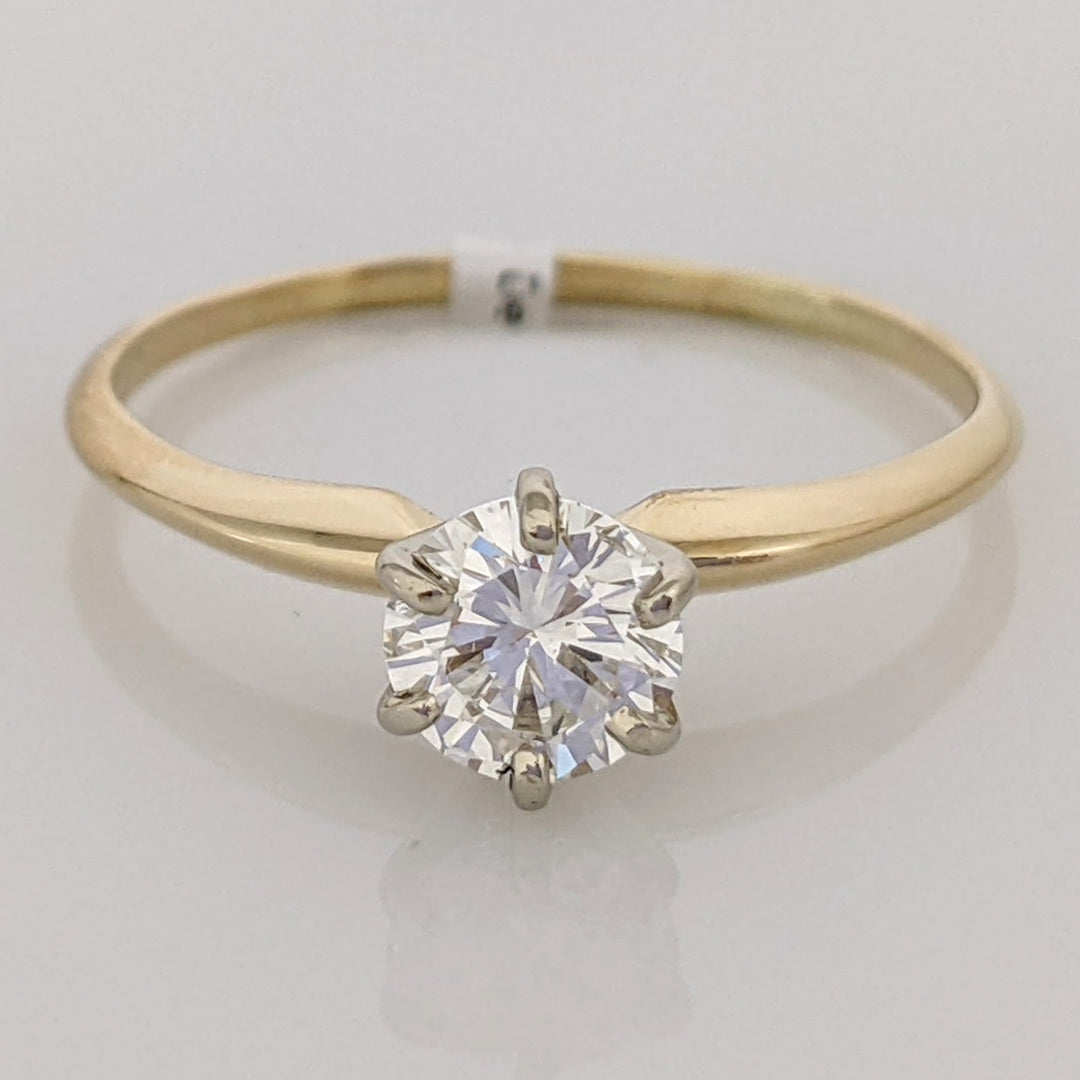 14K .65 CARAT TOTAL SI 2 K DIAMOND ROUND ESTATE SOLITAIRE RING 1.7 GRAMS