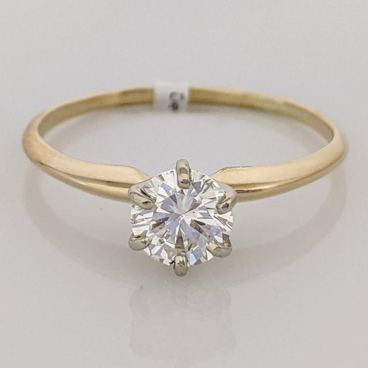14K .65 CARAT TOTAL SI 2 K DIAMOND ROUND ESTATE SOLITAIRE RING 1.7 GRAMS