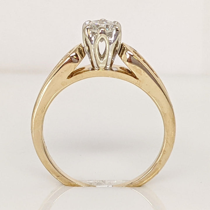 14K .46 CARAT TOTAL WEIGHT SI1 G DIAMOND ROUND (7) ESTATE RING 3.9 GRAMS